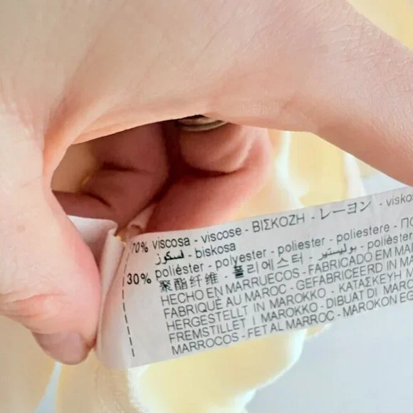 Zara Satin Effect Gold Button Down Shirt Dress Ecru White Size Small - Picture 8 of 8